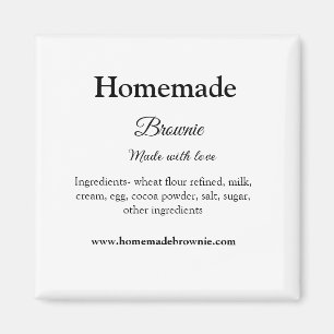 Aimant Brownie maison fait avec amour ajouter texte site