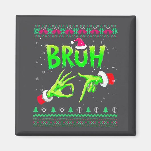 Aimant Bruh 67 Christmas Ugly Sweater Six Seven Meme 6 7  (Devant)
