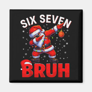 Aimant Bruh 67 Santa en train de dabber Meme drôle Noël S
