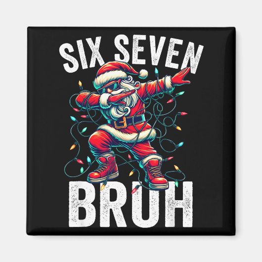 Aimant Bruh 67 Six Seven Santa Dabbing Christmas Meme Boy (Devant)