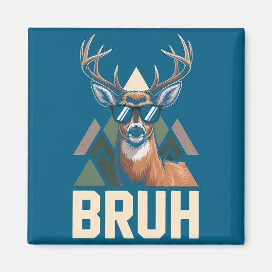 Aimant Bruh Deer Funny Deer Hunting Camo Hat Youth Kids S (Devant)