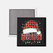 Aimant Bruh Funny Santa Hat Lights Christmas (Recto/Verso)