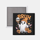 Aimant Bruh Ghost Halloween mignon Ghost Tricot Ou Traite (Recto/Verso)
