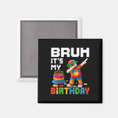 Aimant Bruh Son Anniversaire Maître Bâtiment Bâtir Brick (Recto/Verso)