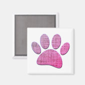 Aimant Brûlure Paw Dog Imprimer En Rose (Recto/Verso)