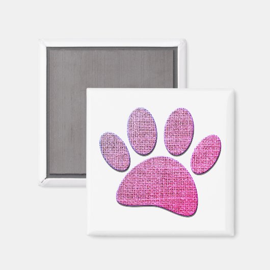 Aimant Brûlure Paw Dog Imprimer En Rose (Recto/Verso)