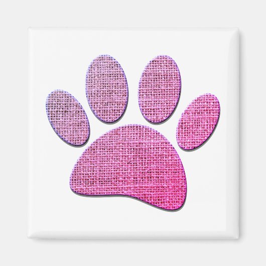Aimant Brûlure Paw Dog Imprimer En Rose (Devant)