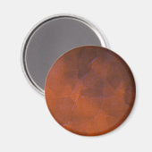Aimant Brun Orange Rustique Reflets Bleus Art Abstrait (Recto/Verso)