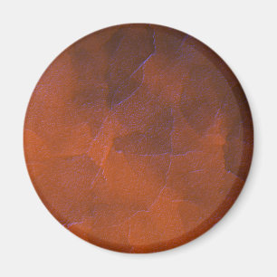 Aimant Brun Orange Rustique Reflets Bleus Art Abstrait