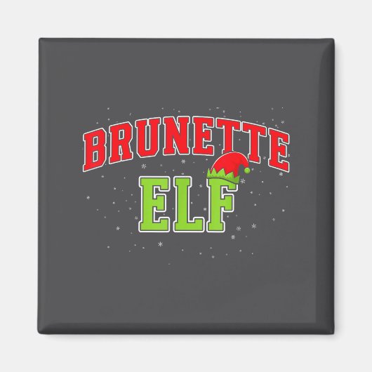 Aimant Brunette Elf Christmas Family Matching Group Xmas (Devant)
