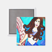 Aimant brunette mermaid aimnet (Recto/Verso)