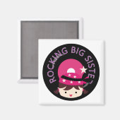 Aimant Brunette Rocking Big Sister (Recto/Verso)