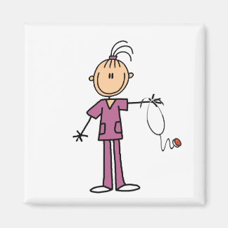 Aimant Brunette Stick Figure Nurse