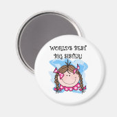 Aimant Brunette World's Best Big Sister Tshirts and Gifts (Recto/Verso)