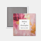 Aimant Brush artistique frappe Gold et Mariage rose (Recto/Verso)