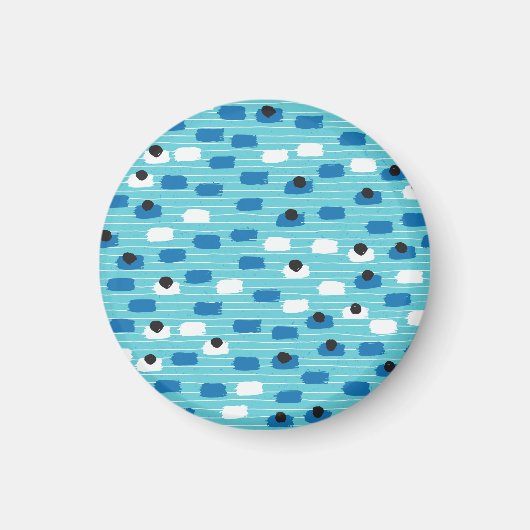 Aimant Brush course sans couture motif, dessiné à la main (Devant)