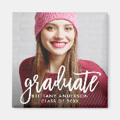 Aimant Brush Script Modern Graduation Faire-part (Devant)