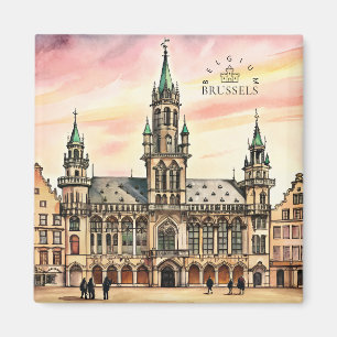 Aimant Bruxelles Belgique Aquarelle Grand Palais