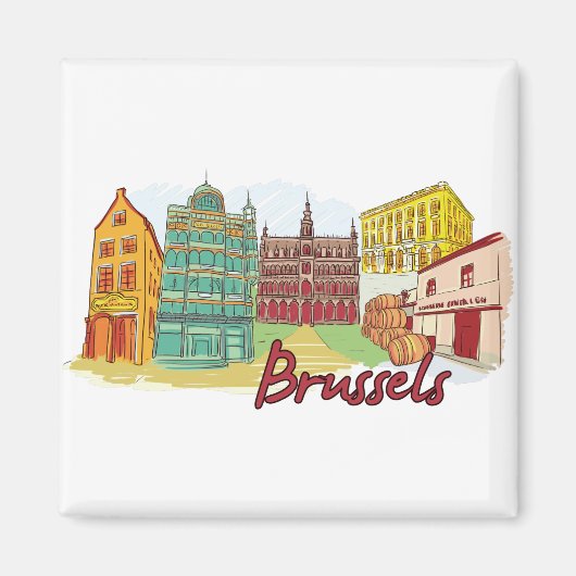 Aimant Bruxelles, Belgique Célèbre Ville (Devant)