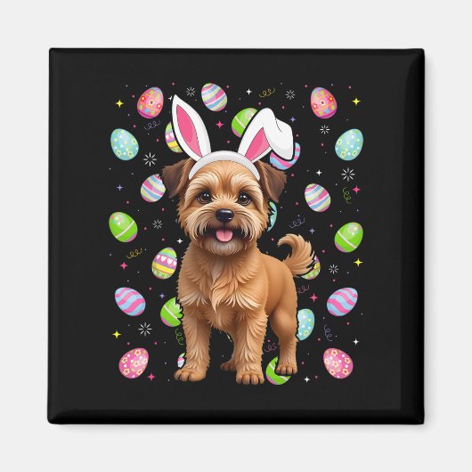 Aimant Bruxellois Griffon Chien Joyeux Chasse Aux Oeufs D (Devant)