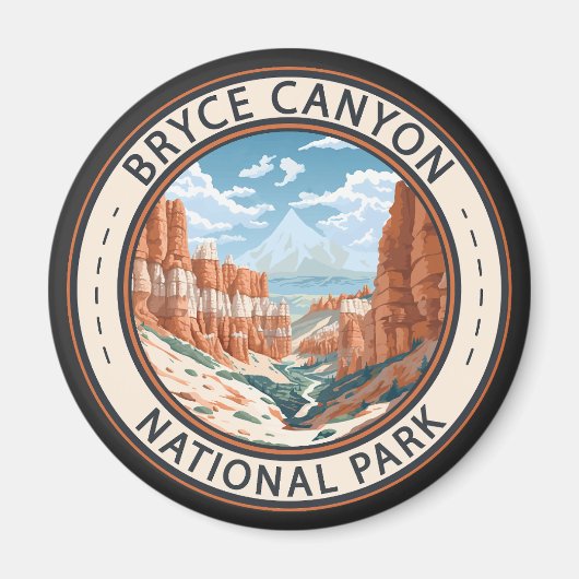 Aimant Bryce Canyon National Park Trail Illustration Art (Devant)
