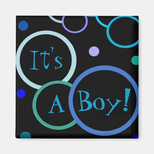 Aimant Bubbles C'est un garçon Baby shower favorise les M (Devant)