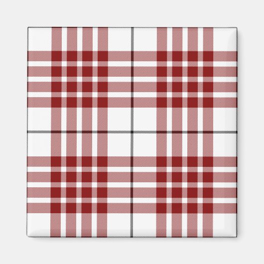 Aimant Buchanan tartan rouge blanc plaid (Devant)