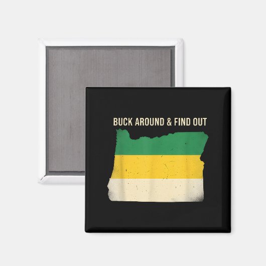 Aimant Buck Around Oregon Map Funny Wildlife Adventure Vi (Recto/Verso)