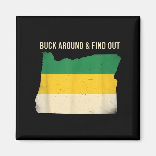 Aimant Buck Around Oregon Map Funny Wildlife Adventure Vi (Devant)