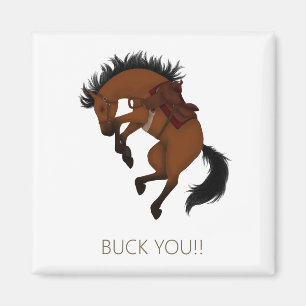 Aimant Buck You ! Drôle de cheval bai