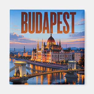Aimant 🌉 Budapest Moderne Toits de la Ville 🌉