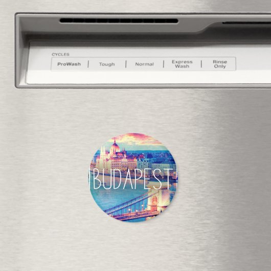 Aimant Budapest, vintage affiche (In Situ (Lave-vaisselle))