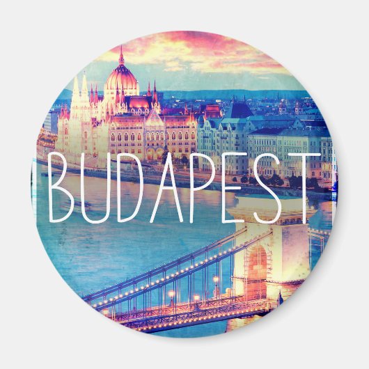 Aimant Budapest, vintage affiche (Devant)