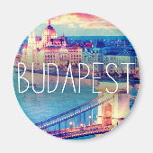 Aimant Budapest vintage, cercle (Devant)