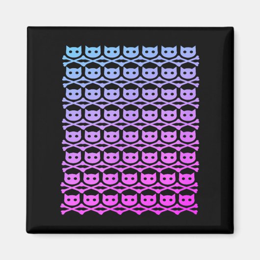 Aimant Buddycatafk partout crâne fondu rose foncé (Devant)