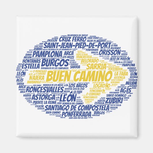 Aimant Buen Camino Word Art (Devant)