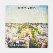 Aimant Buenos Aires Argentine Painting (Devant)