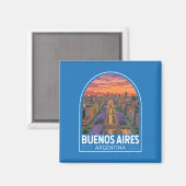 Aimant Buenos Aires Argentine Travel Art Vintage (Recto/Verso)