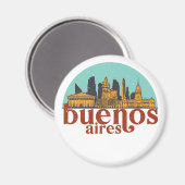 Aimant Buenos Aires Retro City Skyline Ville (Recto/Verso)