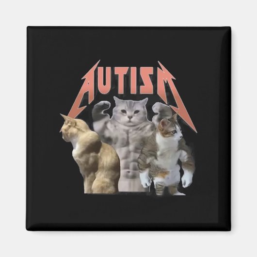 Aimant Buff Cats Autism meme (Devant)