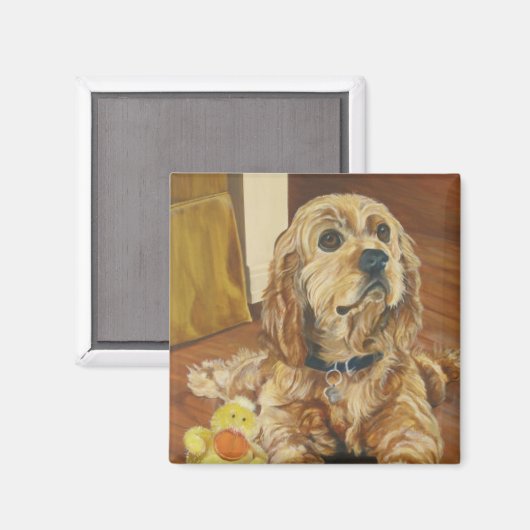 Aimant Buff Cocker Spaniel (Recto/Verso)