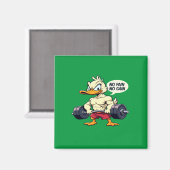 Aimant Buff Duck No Pain No Gain Gym Entraînement Cartoon (Recto/Verso)