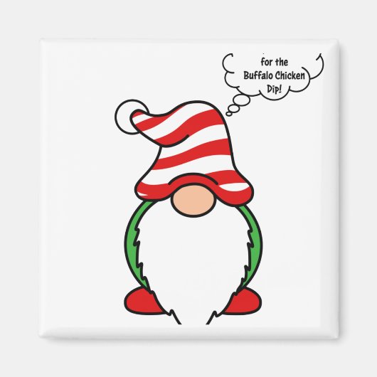 Aimant Buffalo Chicken Dip Christmas Gnome (Devant)