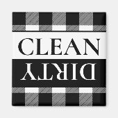 Aimant Buffalo Plaid Blanc Noir Sale Lave-Vaisselle Propr (Devant)