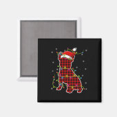 Aimant Buffalo Plaid Bulldog Père Noël Christmas Pyjama M (Recto/Verso)