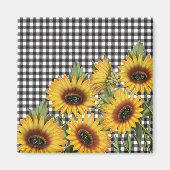 Aimant Buffalo Plaid et tournesols (Devant)