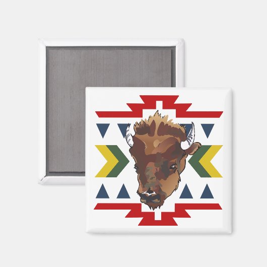 Aimant Buffle amérindien (Recto/Verso)