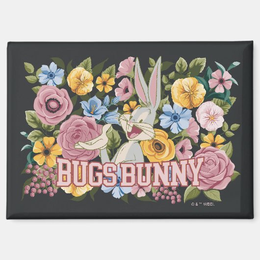Aimant BUGS BUNNY™ Broderie Florale Graphique (Recto)