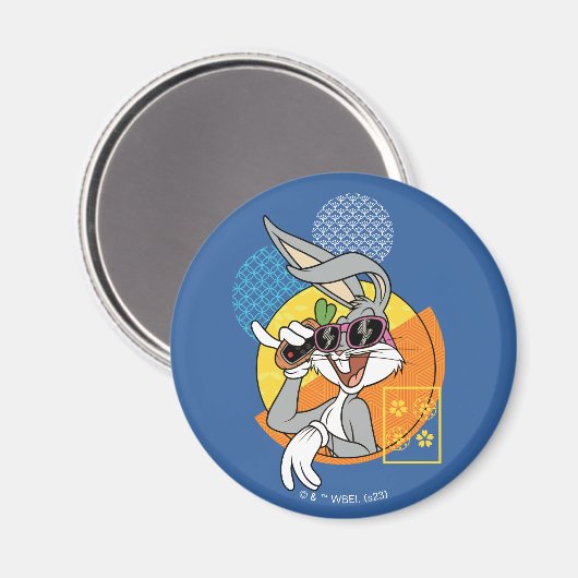 Aimant BUGS BUNNY™ - Graphique de vacances à Singapour (Recto/Verso)