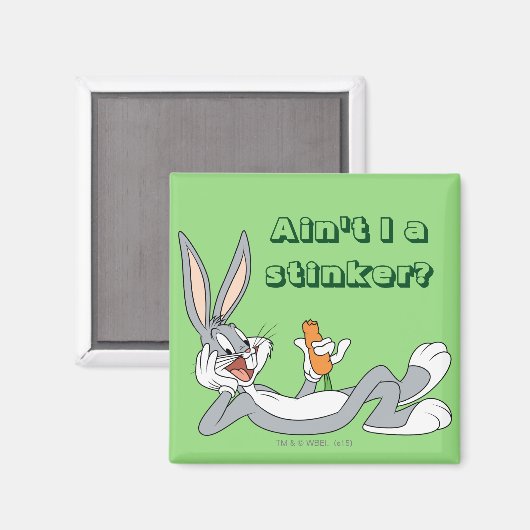 Aimant BUGS BUNNY™ Lying Down Eating Carrot (Recto/Verso)